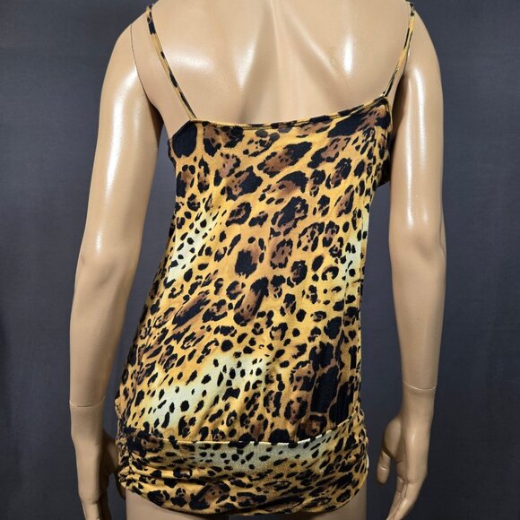 Y2K Leopard Top Sleeveless Long Tank Size L Indie Sleaze Emo Grunge Mcbling - Picture 5 of 8